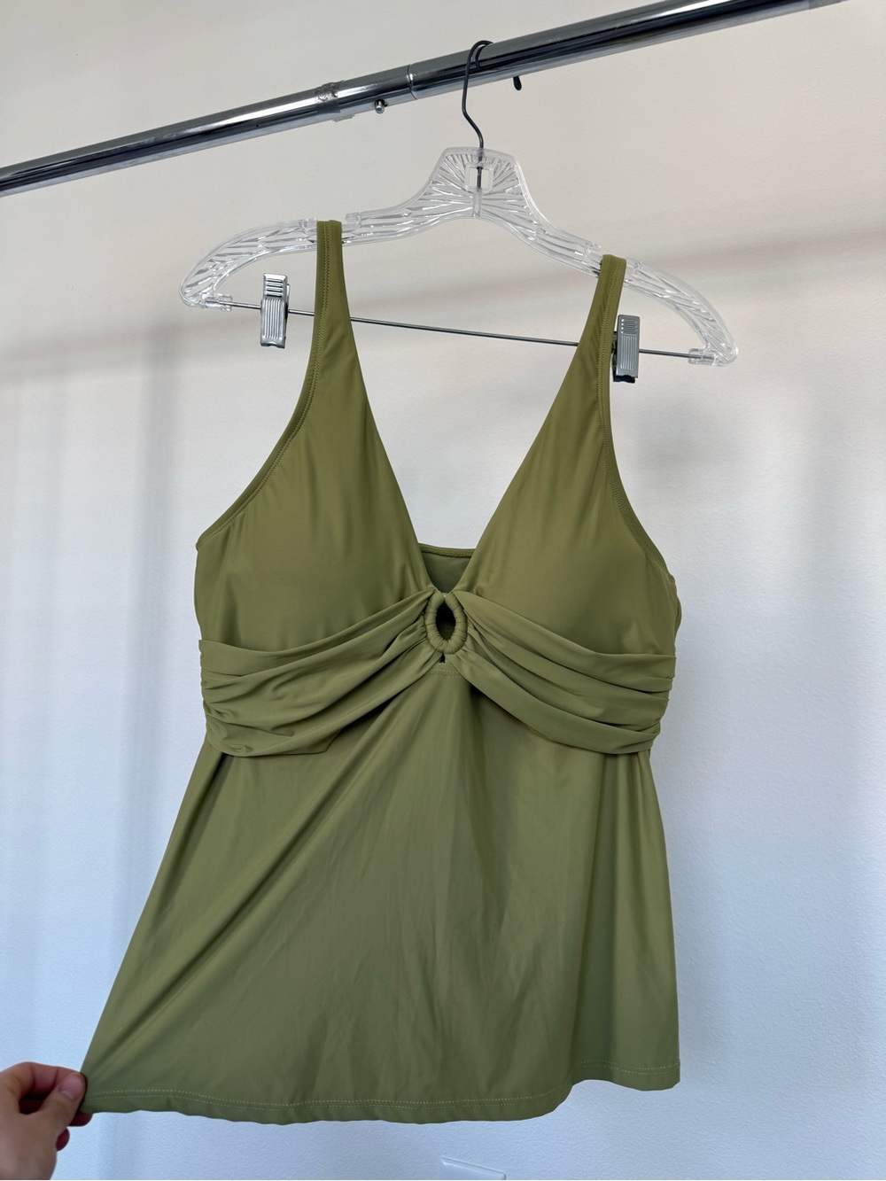 ANTONIO MELANI Olive Green Tank Top with Ring Detail